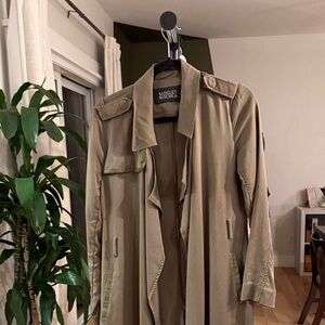 Badgley Mischka olive green Lightweight Trench Coat